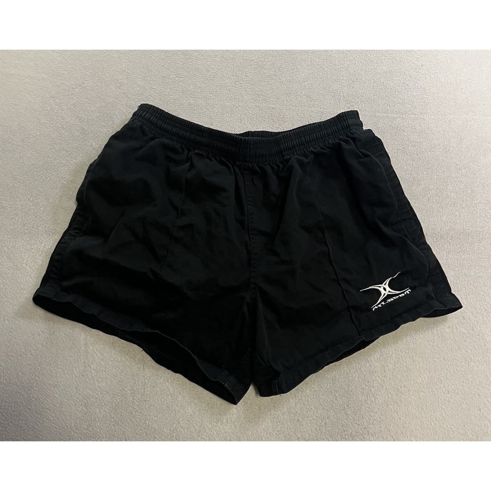 Gilbert Rugby Shorts Men's M Black Performance Drawstring Elastic Waist Adult